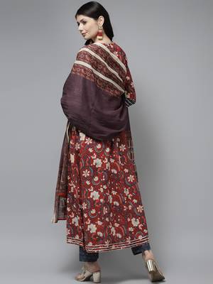 Red printed cotton ethnic-kurtis 3