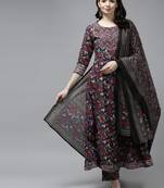 Blue printed cotton ethnic-kurtis