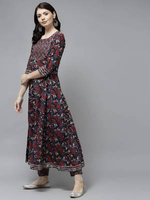 Blue printed cotton ethnic-kurtis 2