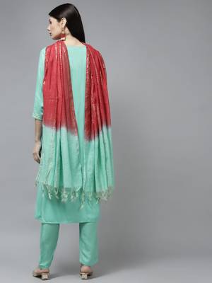 Green solid rayon ethnic-kurtis 3