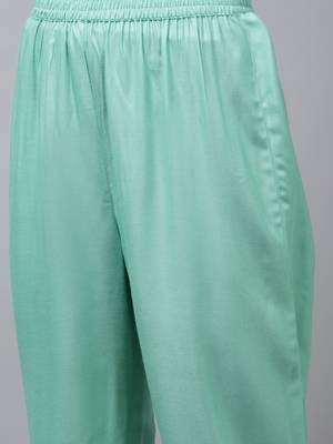 Green solid rayon ethnic-kurtis 5