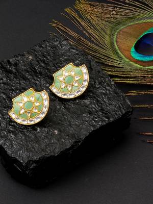 Gold turquoise earrings 1