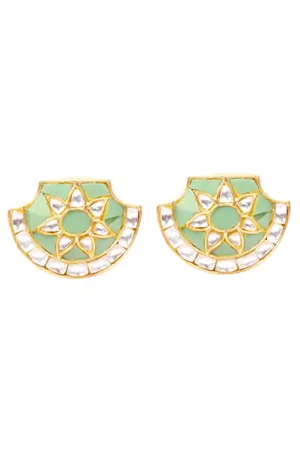Gold turquoise earrings