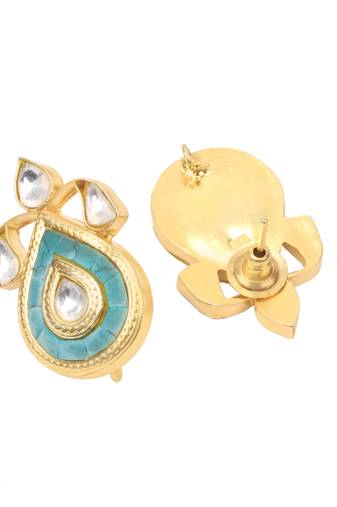 Gold turquoise earrings