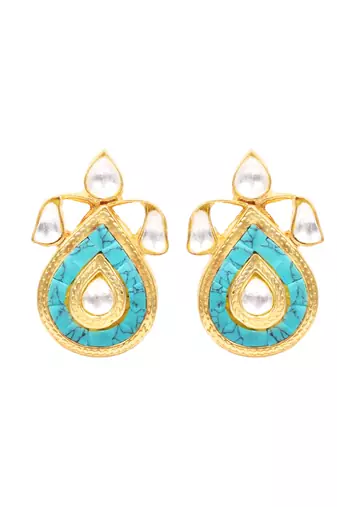 Gold turquoise earrings
