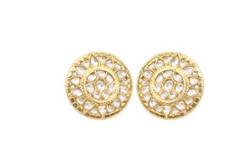 Gold quartz   earrings 1