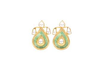 Gold turquoise earrings 1