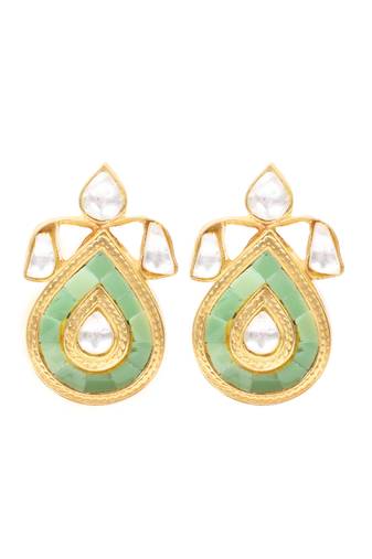 Gold turquoise earrings