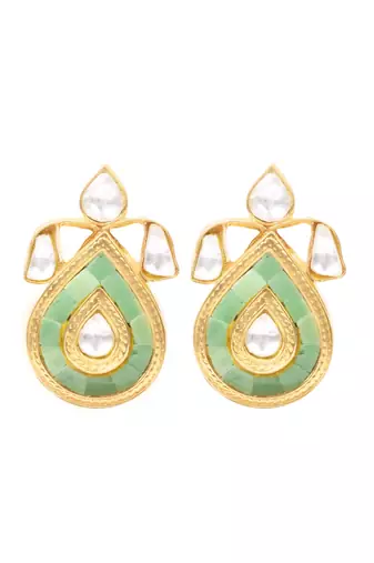 Gold turquoise earrings