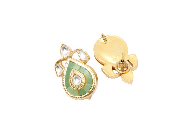 Gold turquoise earrings