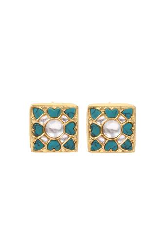 Gold turquoise earrings