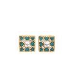 Gold turquoise earrings