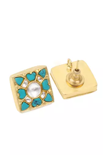 Gold turquoise earrings