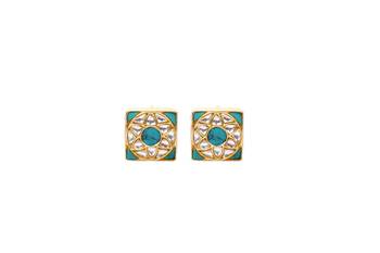 Gold turquoise earrings 1