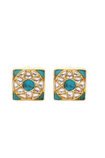 Gold turquoise earrings