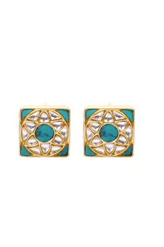 Gold turquoise earrings