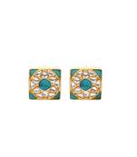 Gold turquoise earrings
