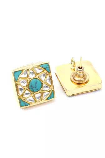 Gold turquoise earrings