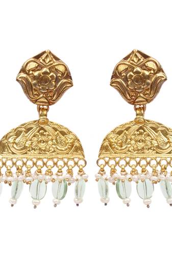 Gold onyx earrings