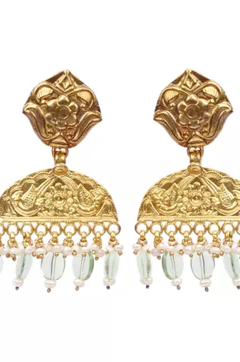 Gold onyx earrings