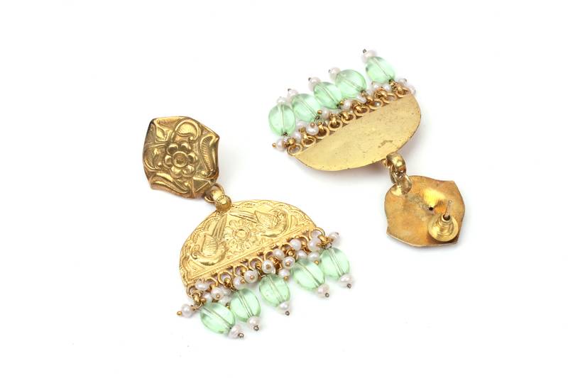 Gold onyx earrings