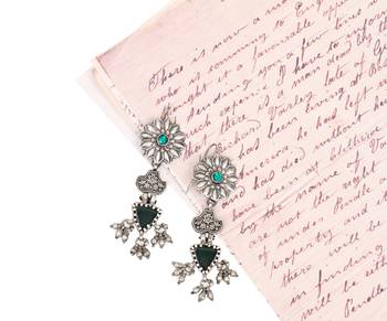 Silver emerald   earrings 1