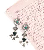 Silver emerald   earrings