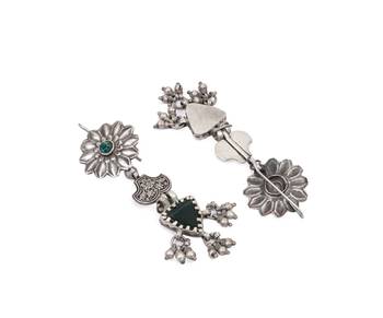Silver emerald   earrings 3