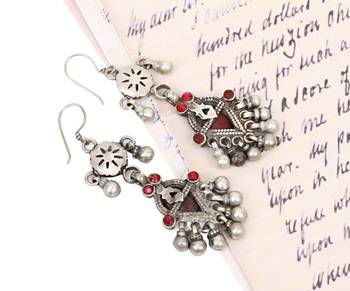 Silver crystal earrings 1