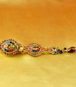 brooch saripin gold platted stone meenakari cz ad moti pearl polki kundun 