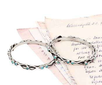 Silver turquoise bracelets 1