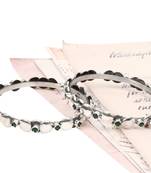 Silver emerald   bracelets