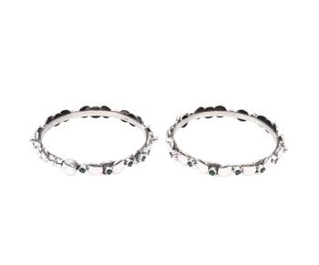 Silver emerald   bracelets 2