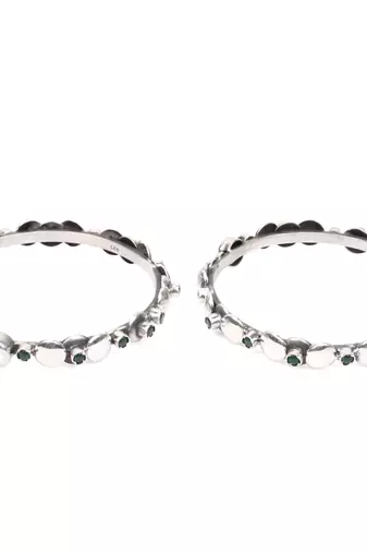 Silver emerald   bracelets