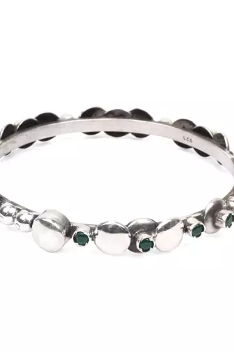Silver emerald   bracelets