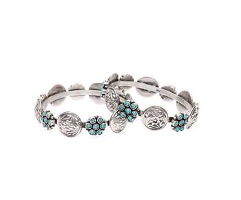 Silver turquoise bracelets 2