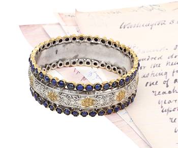Silver lapis lazuli bracelets 1
