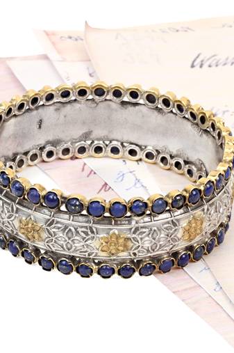 Silver lapis lazuli bracelets