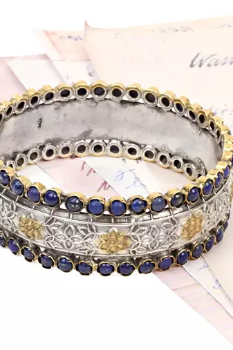 Silver lapis lazuli bracelets