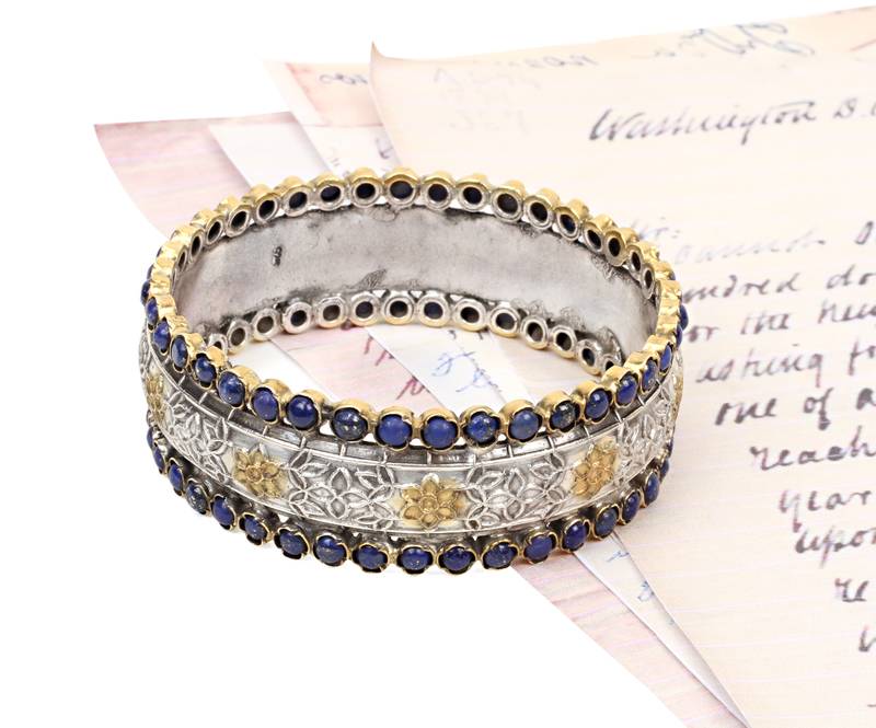 Silver lapis lazuli bracelets