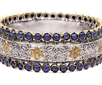 Silver lapis lazuli bracelets 2