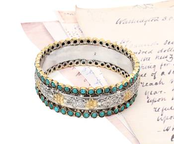 Silver turquoise bracelets 1