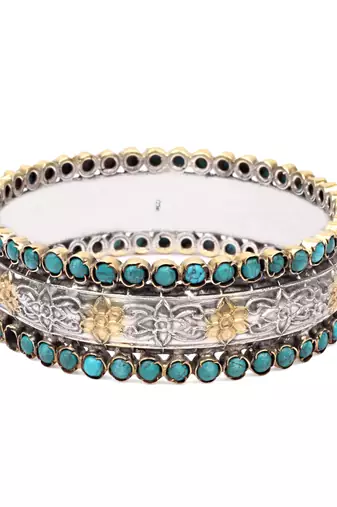 Silver turquoise bracelets