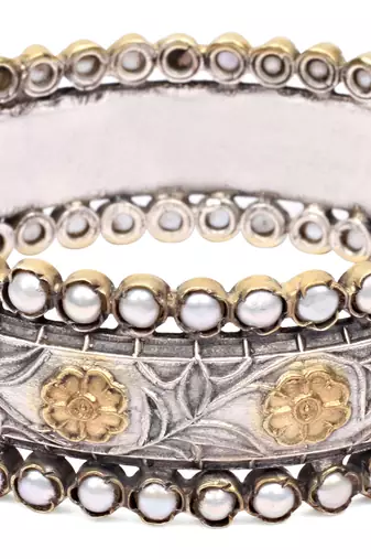Silver pearl bracelets