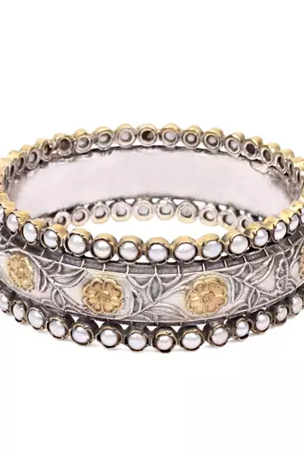 Silver pearl bracelets