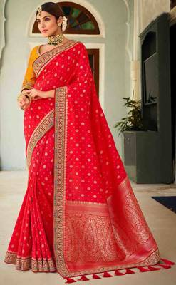 heavy Art Silk Sarees With beautiful Zari Embroidery Work 1