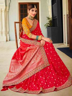 heavy Art Silk Sarees With beautiful Zari Embroidery Work 2