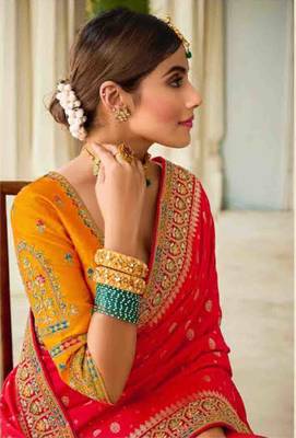 heavy Art Silk Sarees With beautiful Zari Embroidery Work 4