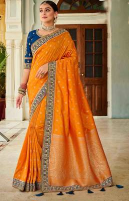 heavy Art Silk Sarees With beautiful Zari Embroidery Work 1