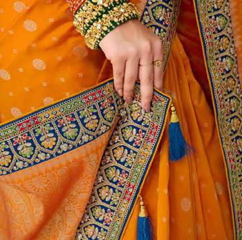 heavy Art Silk Sarees With beautiful Zari Embroidery Work 4